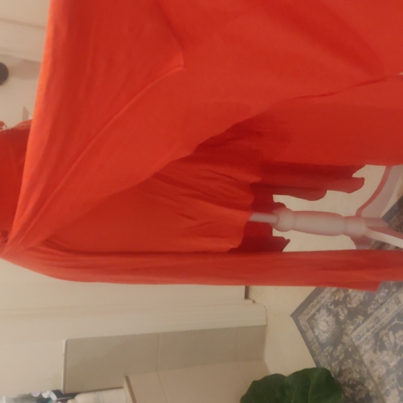 New!Free People Summer Red Maxi Asymmetrical Halter Sundress Trendy Summer Vibe - Picture 6 of 12